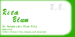rita blum business card